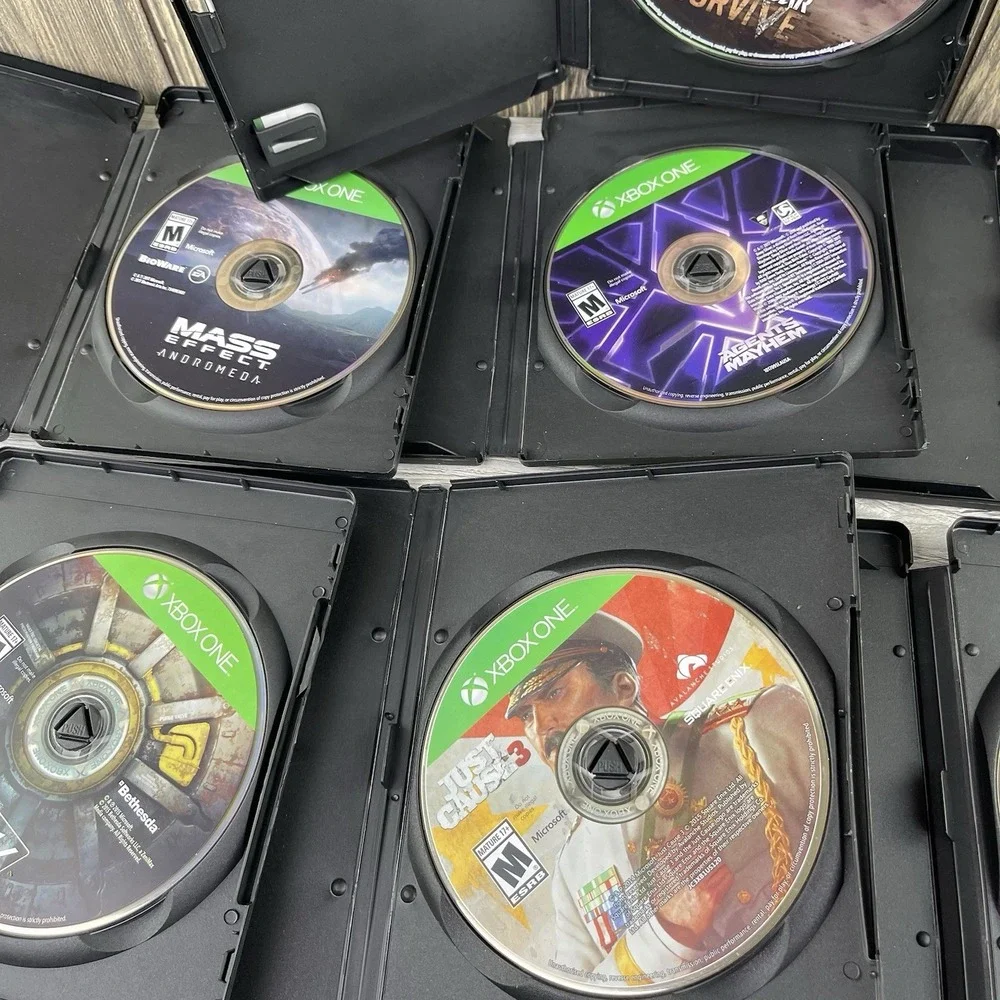 Lot of 7 Microsoft Xbox One Games - Evil Within 2,Mass Effect Andromeda,and More